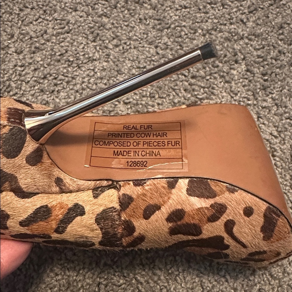 Steve Madden Leopard-Print Pointed Toe Pumps - Brown/Tan - Picture 6 of 6